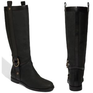 Cole Haan//Air Liberty Black Leather Riding Boots